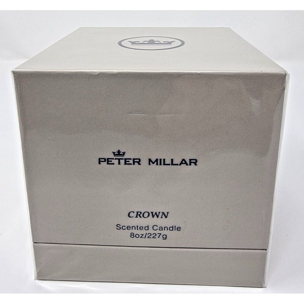 Peter Millar Crown Candle 8 oz Woody Spicy Leather Black Pepper 40 Hour Burn USA